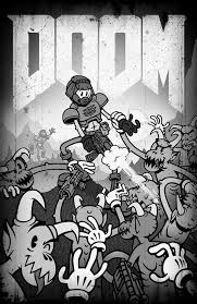 Submitted By Letalmatrix This Take On The Iconic Doom 1993 Cover Swaps The Art Style For Something Out Of A 1930s Vintage Cartoon Doom Videogame Cartoon Art