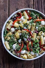 Simple Grilled Kale Red Pepper Tuscan Pasta Salad Half Baked Harvest Recipe Grilled Kale Pasta Dishes Kale Recipes