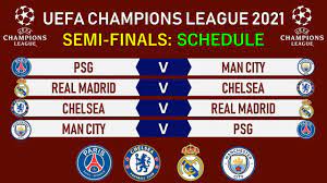 Final schedule will be out wednesday. Uefa Champions League Semi Final 2021 Qualified Teams Schedule Youtube
