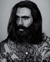 Ricki Hall On Instagram Chin Wag And Shoot With Mrelbank Today And His Rock N Roll Dog Montydalglishelban Beard No Mustache Long Hair Beard Perfect Beard