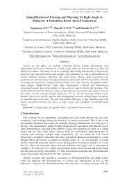 Waktu subuh shah alam 2017. Pdf Quantification Of Evening And Morning Twilight Angle In Malaysia A Suburban Rural Areas Comparison