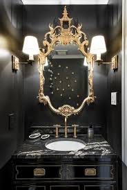 Black And Gold Bathroom Decor Ideas Gold And Black Powder Rooms Contemporary Bathroom Black Powder Room Natural Home Decor Powder Room