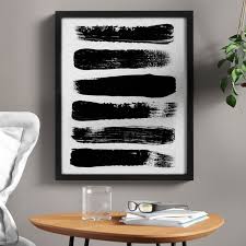 Black and white peel and stick wallpaper for kitchen,11.8inch x 196.8inch kitchen wallpaper bathroom self adhesive wall paper waterproof countertop removable wallpaper backsplash vinyl film decoration. Zipcode Design Paint Strokes Black And White Abstract Picture Frame Graphic Art Print On Canvas Reviews Wayfair