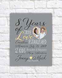 Wedding Anniversary Gift Choose Any Year 8th Anniversary 8 Years 10 Years 15 Year Customizab 8 Year Anniversary Gift 8 Year Anniversary Anniversary Gifts