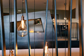 Six light bamboo brûlé chandelier ceiling light, hand painted faux bamboo. The Hotel Avelina In Images