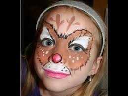 Rudolph The Red Nosed Reindeer Face Painting Tutorial
