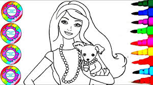 Walking dog coloring page walking dog printable coloring page, free to download and print. Barbie And Puppy Colouring Pages Novocom Top