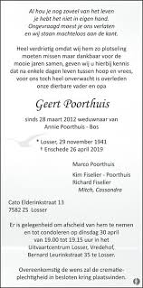 Geert Poorthuis Mensenlinq Nl De Weekkrant Overlijden Nieuws Condoleances En Familieberichten