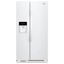 Whirlpool 25 Cu Ft Side By Side Refrigerator In White Side By Side Refrigerator White Refrigerator Locker Storage