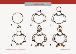 Kerajinan Anak Menggambar Ayam Cara Menggambar Gambar Anak