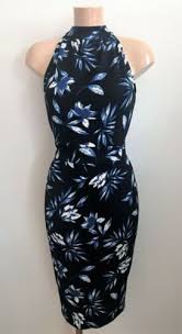 Black And Blue White And Gold Dress Explanation Black Blue Floral Halter Neck Figure Hugging Bodycon Knee Dress Size 14 Dresses Ebay Link In 2020 Dresses Knee Dress Size 14 Dresses