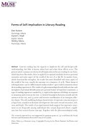 Pdf Forms Of Self Implication In Literary Reading