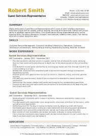 Application for position of hotel management professional. Guest Services Representative Resume Samples Qwikresume