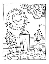 Kpm Doodles Coloring Page Beach Houses Etsy Doodle Coloring Coloring Pages Coloring Books