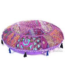 Maybe you would like to learn more about one of these? Purple 32 Large Round Floor Pillow Cover Embroidered Pillow Throw Indian Patchwork Pouffe Seating Bohemian Decorative Meditation Pillow Furniture Living Room Furniture Vadel Com