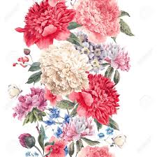 I rosai nascono da incroci tra rose antiche, ibridi di tea e. Vettoriale Vintage Confine Senza Soluzione Di Continuita Floreali Bouquet Di Peonie E Fiori Di Campo Acquerello Botanico Peonie Naturali Illustrazione Estate Peonie Floreali Biglietto Di Auguri Image 57640473