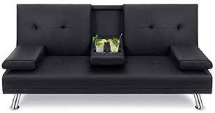 How do i fold my metal futon into a couch. Furniture Walsunny Modern Faux Leather Couch Futon Sofa Convertible Sofa Bed With Armrest Fold Up Down Recliner Couch With Cup Holders Black Home Kitchen Fenz Si