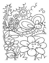 Time to color by squares! Spring Coloring Page 2 Free Printable Spring Coloring Page 2 Kindergarten Coloring Pages Spring Coloring Sheets Summer Coloring Pages