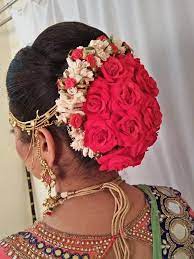 Pin By Om Gamal On Hairstyles With Flowers Diy Wedding Hair Indian Bridal Hairstyles Indian Bride Hairstyle