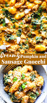Creamy Pumpkin Sausage Gnocchi Recipe Pumpkin Recipes Dinner Savory Pumpkin Recipes Creamy Gnocchi Recipe