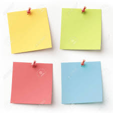 Colorful sticky notes and spilled paper clips, pen, computer mouse and laptop on brown wooden desk. Blank Colorful Sticky Notes Isolated On White Stock Photo Picture And Royalty Free Image Image 29238444