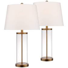 Glass And Gold Cylinder Fillable Table Lamp Set Of 2 17t86 Lamps Plus Glass Table Lamp Lamp Sets Table Lamp