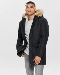 Shop men's only & sons clothing. Only Sons Parka Jacket Black