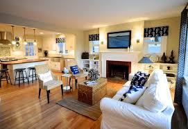 Cape Cod Expanded Open Floor Plan Jpg 1 024 703 Pixels Farmhouse Style Living Room Decor Farmhouse Style Living Room Living Room Remodel