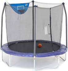 How to put a trampoline together step by step. Amazon Com Skywalker Trampolines 8 Foot Jump N Dunk Trampoline With Safety Enclosure And Basketball Hoop Blue Sports Outdoors