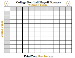 Texas a&m 41, north carolina 27. Printable College Football Playoff Square Grid Office Pool