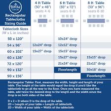 To Find The Right Tablecloth For Your Rectangular Table Measure The Width Height And Length Of Your Table Table Cloth Wedding Table Linens Tablecloth Sizes