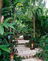 Tropical Garden With Walkway If Only I Lived Somewhere Where The Climate Could Support This Fo Tropical Garden Design Tropical Landscaping Tropical Backyard
