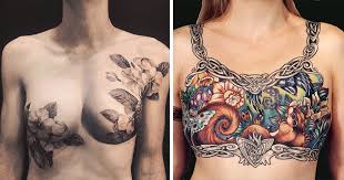 Ribbon with flowers tattoo this is a highly popular choice for breast cancer ribbon tattoos. Tattoo Artists Cover Breast Cancer Survivors Scars With Beautiful Tattoos Bored Panda