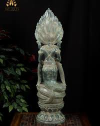 31” Cambodian Bronze Naga Mother Goddess Symbol of Protection💫🌸🙏 The  Naga mother goddess, a deity revered in various cultures, especially in  Southeast Asia for her association with fertility of land and people,