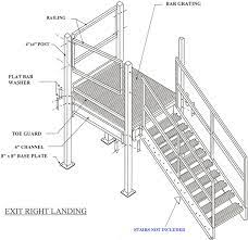 Metty metal outdoor stair railing,black handrails for outdoor steps 4 step handrail fits 1 to 4 steps transitional handrail with stair railing kit(black). Prefabricated Stair Landings Exit Right Prefabricated Stair Landings Heavy Duty Structural Steel Platforms Bolt Together Assembly Osha