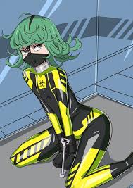 tatsumaki, one-punch man, tagme, 1girl, bdsm, bondage, bound, catsuit, gag,  gagged, green eyes, green hair, latex - Image View - | Gelbooru - Free  Anime and Hentai Gallery