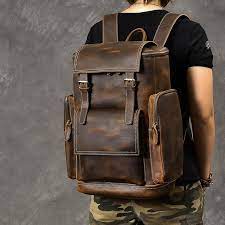 Retro Brown Leather Travel Backpack 36 To 55 Litre For Men Leather Backpack For Men Leather Travel Backpack Men S Backpack