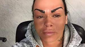 Every post malone face tattoo explained. German Bar Worker Who Tattooed Her Eyebrows Gets Abuse On Her Facebook Page Bbc News
