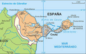 The detailed road map represents one of many map types and styles available. Spain Ceuta
