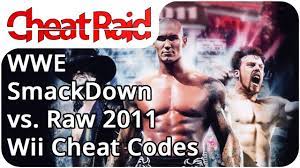At the cheat menu enter the codes as shown. Wwe Smackdown Vs Raw 2011 Cheat Codes Wii Youtube