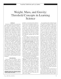 While einstein's theory brought gravity up to speed with modern science, we still don't know everything about gravity. Pdf Weight Mass And Gravity Threshold Concepts In Learning Science