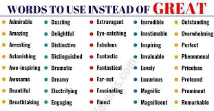 Great Synonym What Is Another Word For Great In This Lesson You Will Learn A Huge List Of More Than 90 In 2020 Words To Use Synonyms For Great Essay Writing Skills
