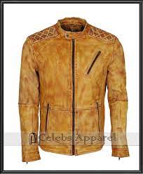 Mens Designer Yellow Waxed Biker Fashion Summer Style Genuine Leather Jacket 789058387225 Ebay Jackets Men Fashion Leather Jacket Men Leather Jacket