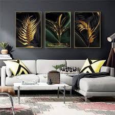 Wall art home decor ideas 2021. Dropship Nordic Modern Gold And Green Leaves Fashion Style Canvas Painting Art Print Poster Picture Wall Living Room Home Decor In 2021 Picture Wall Living Room Gold Living Room Living Room Loft