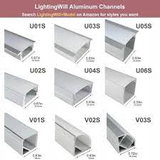 Lightingwill 6 6ft 2m 25 Pack164ft 50m 9x17mm Silver U Shape Led Aluminum Channel Set Internal Width Led Strip Lighting Led Shelf Lighting Home Lighting Design