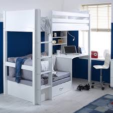 Shop white wood loft bunk bed with desk under featuring two sleeping spaces in one! Thuka Highsleeper Bed With Desk Silver Grey Sofabed Family Window