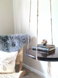 Hanging Side Table Floating Night Stand Macrame End Hanging Table Floating Table Diy Hanging