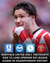Sheffield United became only the fourth team in Championship history to  lose their opening six league games after defeat to Charlton Athletic.  Joining: Sheffield Wednesday (2007-2008) Peterborough United (2012-2013)  Wycombe Wanderers (2020-2021)