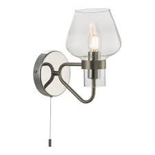 This wide range of different styles makes them an ideal fit for. Modern Satin Chrome Switched Wall Light With Clear Glass Shade