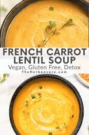 French Carrot Lentil Soup Vegan Gluten Free Dairy Free Recipe Carrot And Lentil Soup Vegan Soup Recipes Vegan Lentil Soup